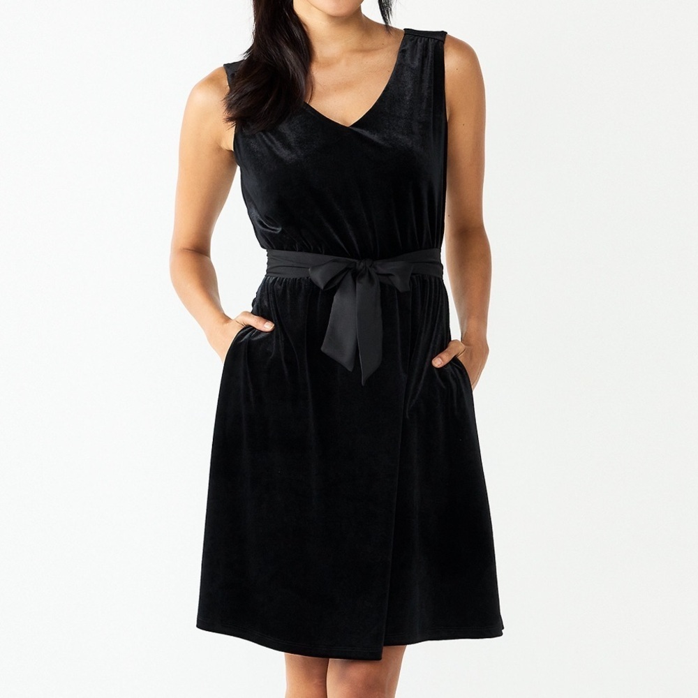 Draper James RSVP Black Velvet Dress